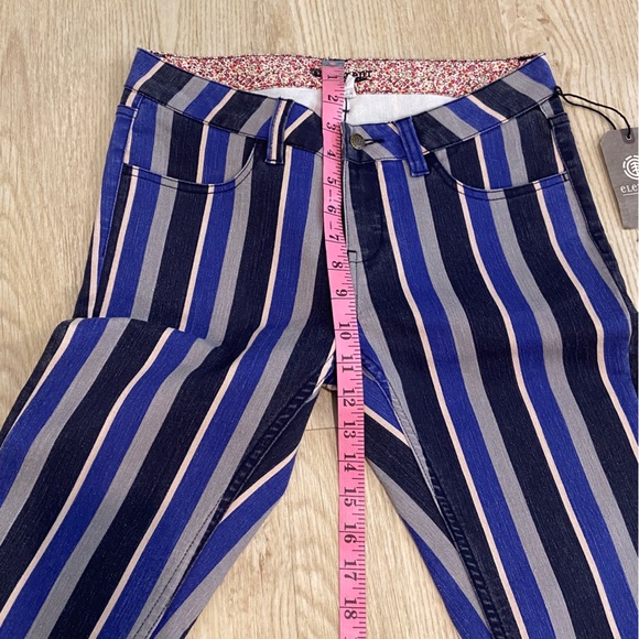 NWT - Element Eden Striped Denim Navy Black Grey Skinny Jeans Size 27 - Picture 6 of 11